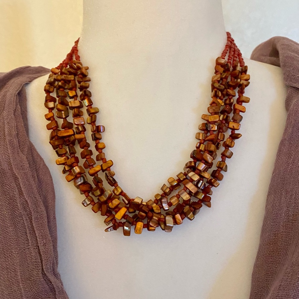 Red abalone necklace